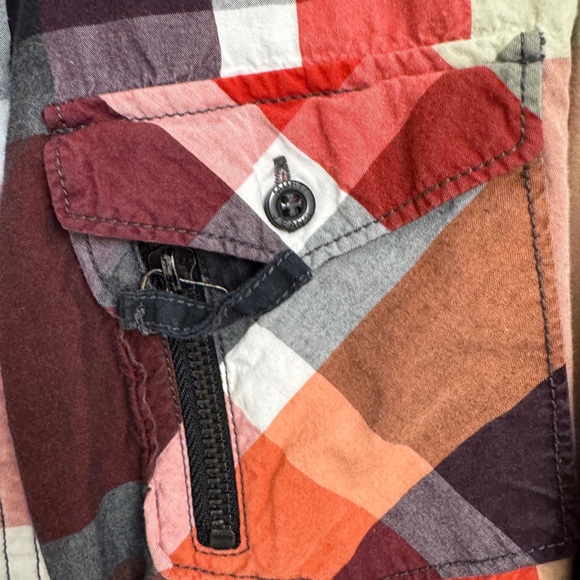 21” ptp Red and Black Plaid Button-Up Shirt - Picture 3 of 7